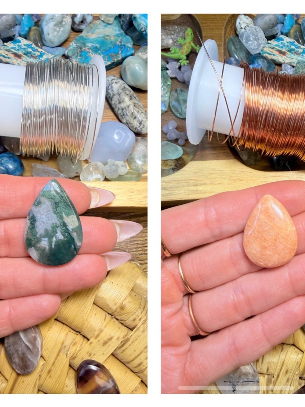 Moss agate & Peach Sunstone
